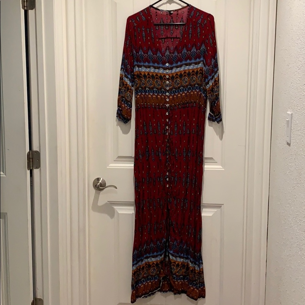 Boho button down dress